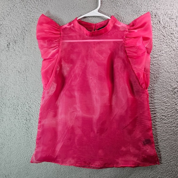 Boston Proper Tops - NEW Boston Proper Sleeveless Top Women Medium‎ Sheer Pink Party Preppy